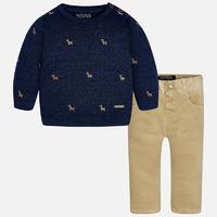 Baby boy set of embroidered jumper and trousers Mayoral