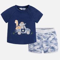 baby boy camouflage shorts and t shirt with print mayoral