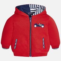 baby boy fleece hoodie with applique mayoral