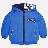 baby boy fleece hoodie with applique mayoral