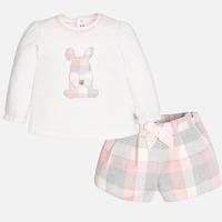 Baby girl set of shorts and long sleeve t-shirt Mayoral