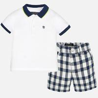 baby boy check shorts and polo mayoral