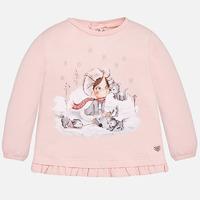 baby girl long sleeve t shirt with elastic cuffs mayoral