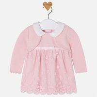 Baby girl long sleeve dress with cardigan Mayoral