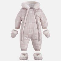 Baby girl flat-woven and faxu fur patterned pramsuit Mayoral