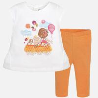 Baby girl cropped leggings and t-shirt with ruffled hem Mayoral