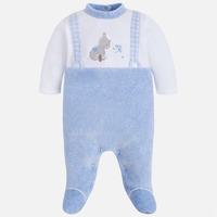 Baby boy velour pyjamas with mock suspenders Mayoral