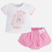 baby girl skirt and short sleeve t shirt mayoral