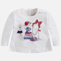 baby girl long sleeve t shirt with embroidered applique mayoral