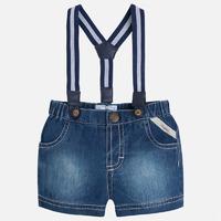 baby boy denim shorts with suspenders mayoral