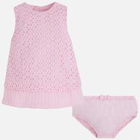 Baby girl sleeveless guipure dress with knickers Mayoral