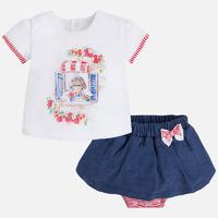 baby girl skirt and short sleeve t shirt mayoral