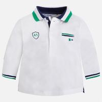 Baby boy long sleeve polo with print in collar Mayoral