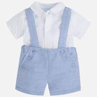 Baby boy shorts with suspenders and shirt Mayoral