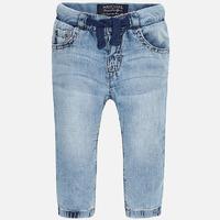 baby boy denim style trousers with elastic cuffs mayoral