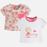 Baby girl short sleeve t-shirts with back buttons Mayoral