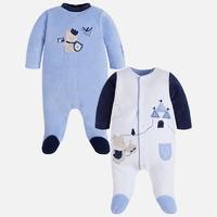 Baby boy set of two velour pyjamas Mayoral