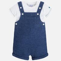 Baby boy denim overall and short sleeve t-shirt Mayoral