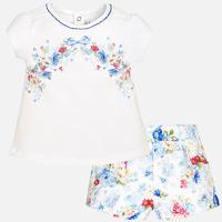 Baby girl floral shorts and short sleeve t-shirt Mayoral