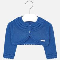 Baby girl cardigan with fretwork in neck and cuffs Mayoral