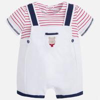 Baby boy onesie overall style with striped top Mayoral