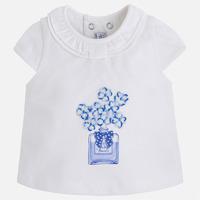 baby girl short sleeve t shirt with frilled collar mayoral