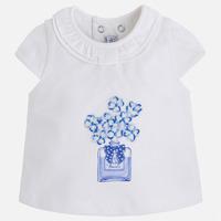 Baby girl short sleeve t-shirt with frilled collar Mayoral