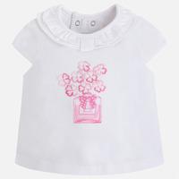 baby girl short sleeve t shirt with frilled collar mayoral