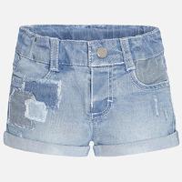 Baby girl denim shorts with patches Mayoral