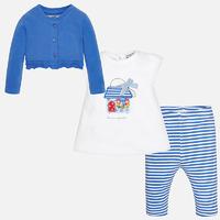 Baby girl cropped leggings with short sleeve t-shirt and cardigan Mayoral