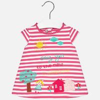 baby girl striped dress with embroideries mayoral