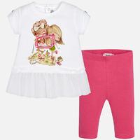 Baby girl cropped trousers and t-shirt with print Mayoral