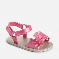 baby girl sandals with letaherette flowers mayoral