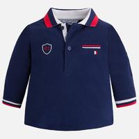 Baby boy long sleeve polo with print in collar Mayoral