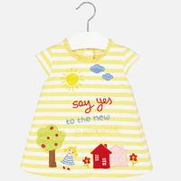 baby girl striped dress with embroideries mayoral