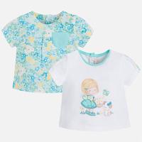 Baby girl short sleeve t-shirts with back buttons Mayoral