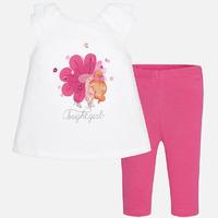 Baby girl short sleeve t-shirt with glitter and cropped leggings Mayoral