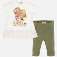 Baby girl cropped trousers and t-shirt with print Mayoral