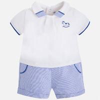 Baby boy short sleeve onesie with jacquard Mayoral