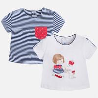 Baby girl short sleeve t-shirts with back buttons Mayoral