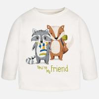 baby boy t shirt with print and long sleeves mayoral