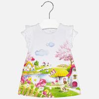 Baby girl short sleeve landscape print dress Mayoral