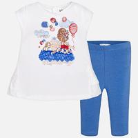 Baby girl cropped leggings and t-shirt with ruffled hem Mayoral