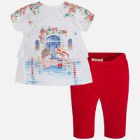 Baby girl leggings and ruffled t-shirt with buttons Mayoral