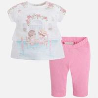 baby girl leggings and ruffled t shirt with buttons mayoral