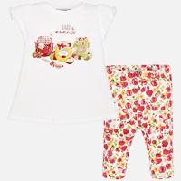 Baby girl cropped leggings and shorts sleeve t-shirt with bows Mayoral