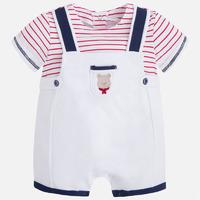 baby boy onesie overall style with striped top mayoral