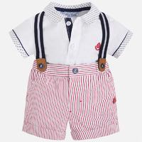 Baby boy shirt and shorts with suspenders Mayoral