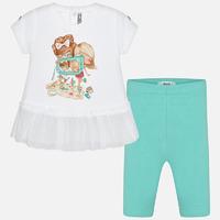 baby girl cropped trousers and t shirt with print mayoral
