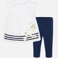 Baby girl cropped trousers and short sleeve blouse Mayoral